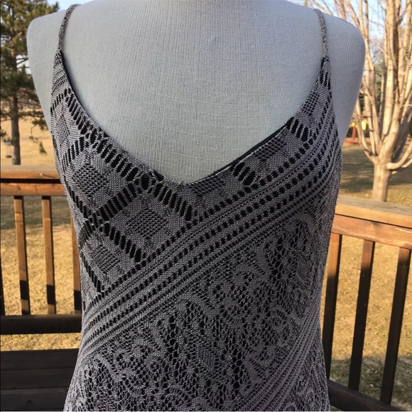 NWT Harlow Maxi Dress Taupe Knit Lace Fringe Hem - Picture 8 of 8